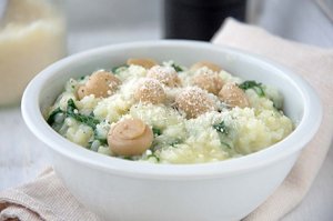 Spinat-Pilz-Risotto