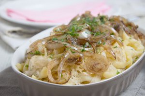 Kartoffelauflauf mit Sauerkraut