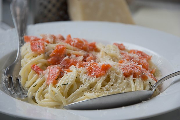 Spaghetti mit Lachs