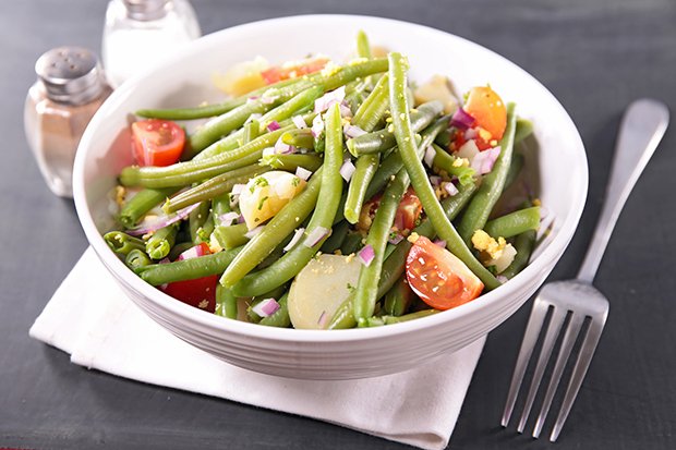 Grüne Bohnen sind gekocht sehr gesund und eignet sich als Salatzutat oder für Fleischgerichte.