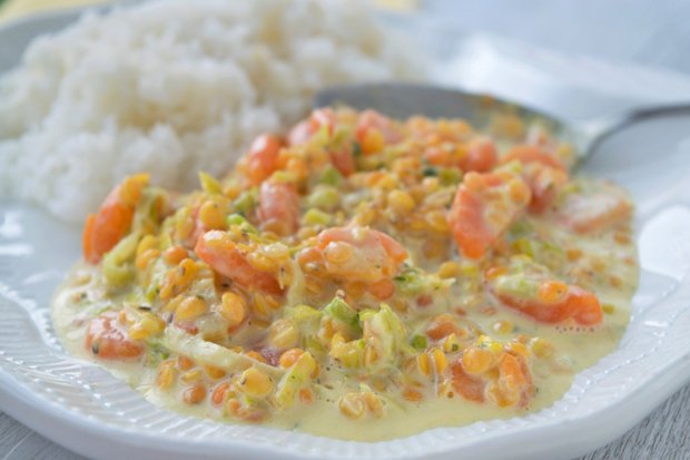 Currylinsen mit Gemüse