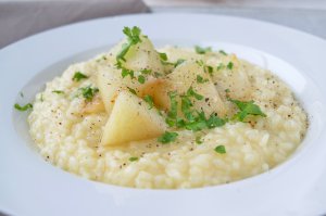 Gorgonzola-Risotto mit Melone