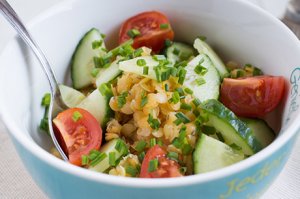 Linsen Salat ohne Zwiebeln