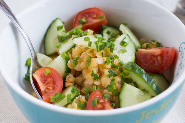 Linsen Salat ohne Zwiebeln