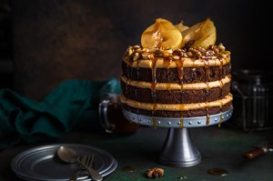Schokoladen-Rahm-Birnen-Torte