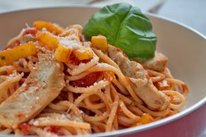 Spaghetti mit Poulet
