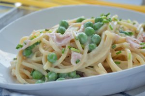 Erbsli-Rahm-Spaghetti